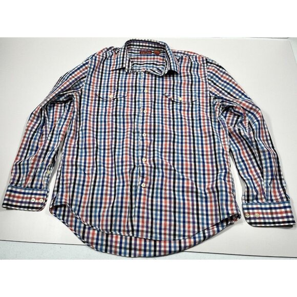 Perry Ellis America Shirt Mens Size Large Button Up Multicolor Plaid Long Sleeve - Picture 1 of 10